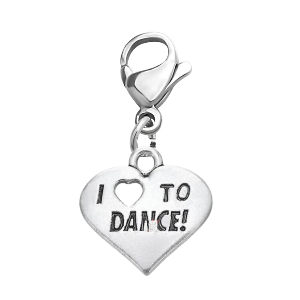 4952 Dance Clip-On Charm with Love Dance Card – Heart-Shaped 'I Love to